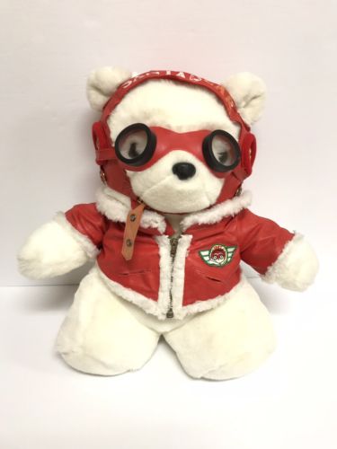 DAYTON HUDSON 1987 VINTAGE ?? SANTA BEAR AIRPLANE PILOT GOGGLES+JACKET CHRISTMAS