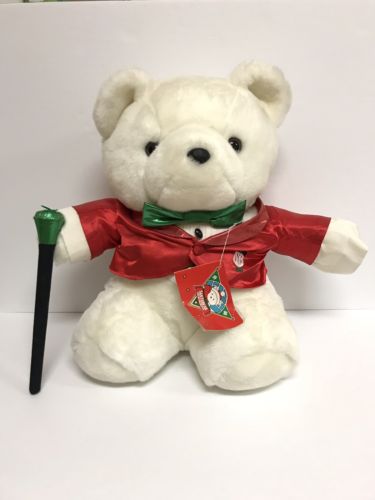 DAYTON HUDSON 1988 VINTAGE ?? SANTA BEAR IN SUIT WITH OFFICIAL MEMBERSHIP CARD!