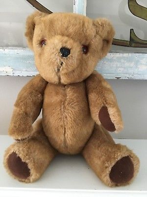 Vintage Gwentoy The Dean's Teddy Bear Great Britain Jointed Rattle CLEAN 9 inch