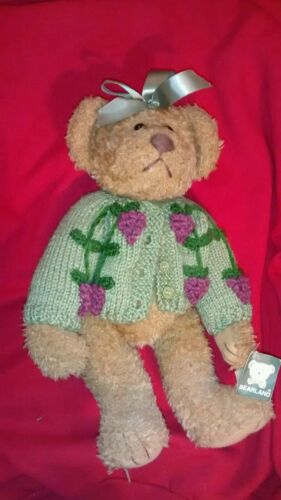 12 INCH BEAR DOLL / BEARLAND CORP / IN CHINA / JOINTED / SWEATER & BOW / TAG