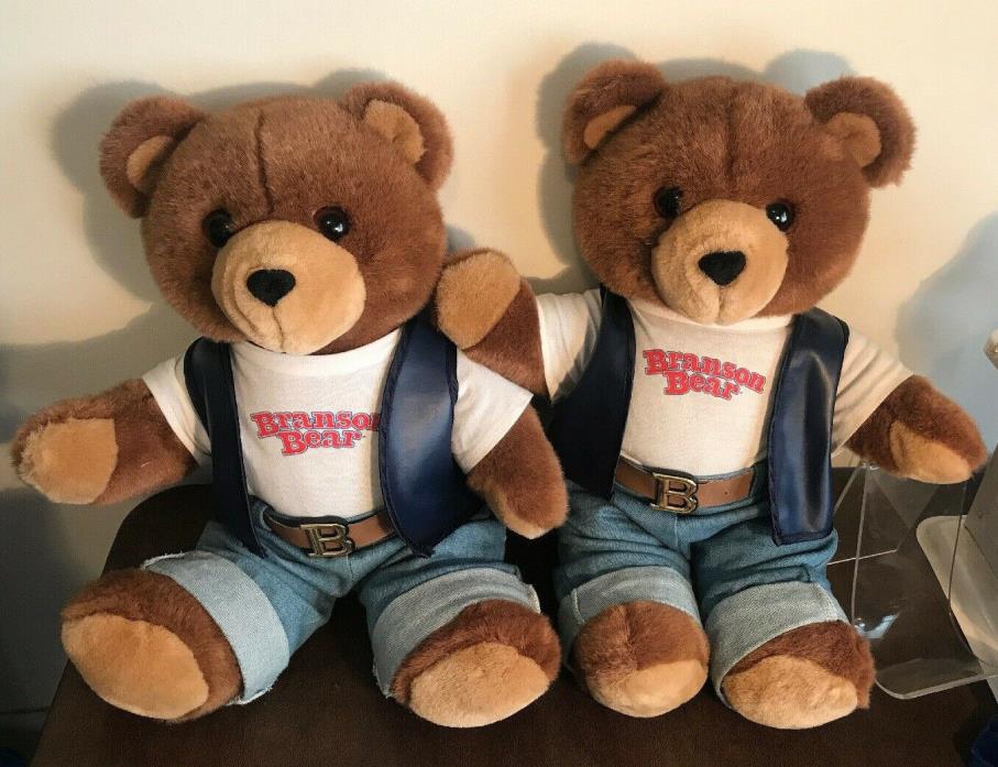 2 Branson Bear Plush Teddy bears, one Signed, Numbered by Author Ken Forsse
