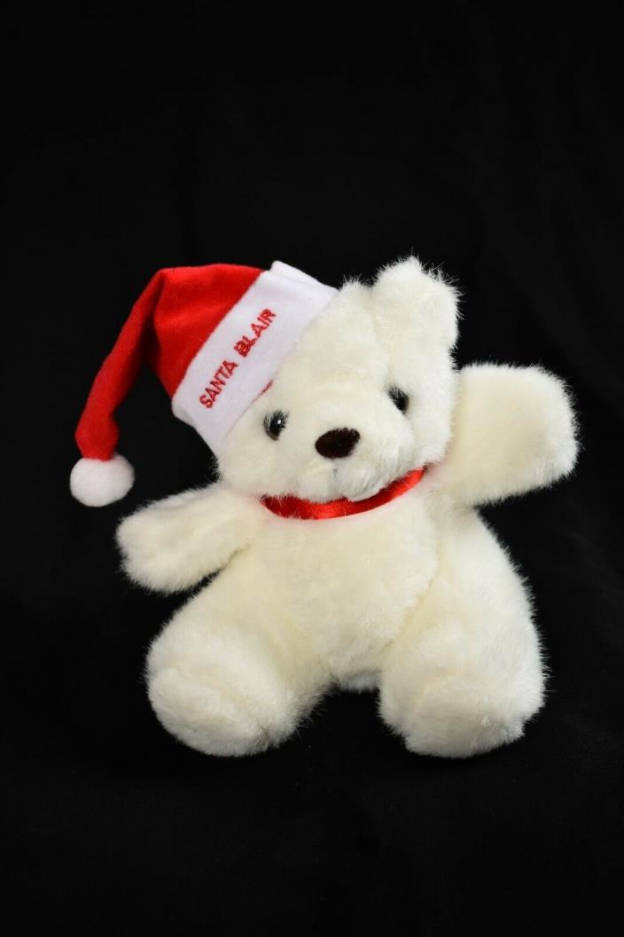 Santa Blair 7” White Christmas Teddy Bear Plush Toy Doll 1989