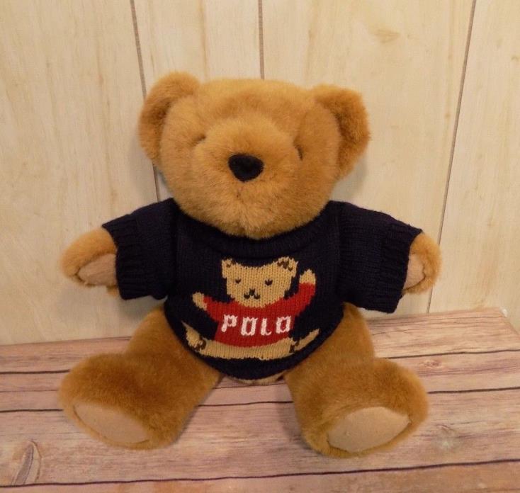 Vintage RALPH LAUREN POLO 1997 Jointed Teddy Bear Sweater Stuffed Animal Plush
