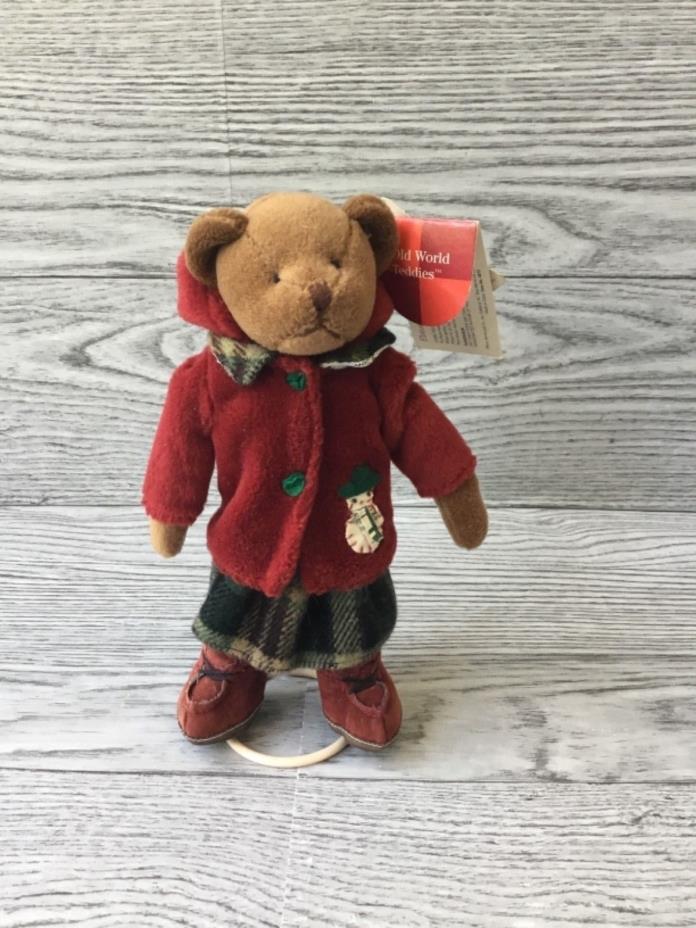 RUSS Berrie & Co Elston Old World Teddies Christmas Plush Bear Figurine Retired