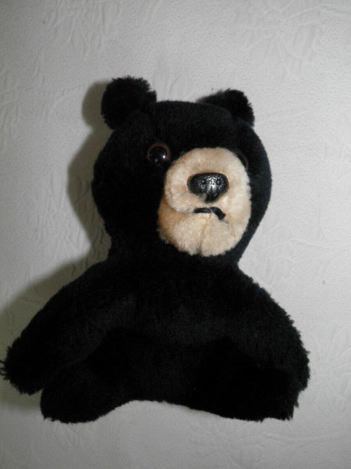 Vintage R. Dakin Plush Black Bear Figure With Tag - 6 1/2