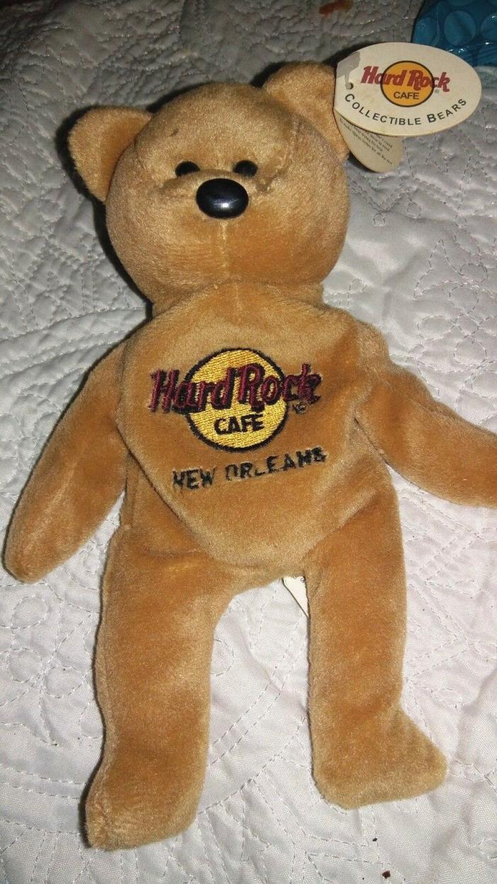 Hard Rock Cafe NEW ORLEANS Brown Isaac Beara Bear Plush Stuffed Animal w/ Tags