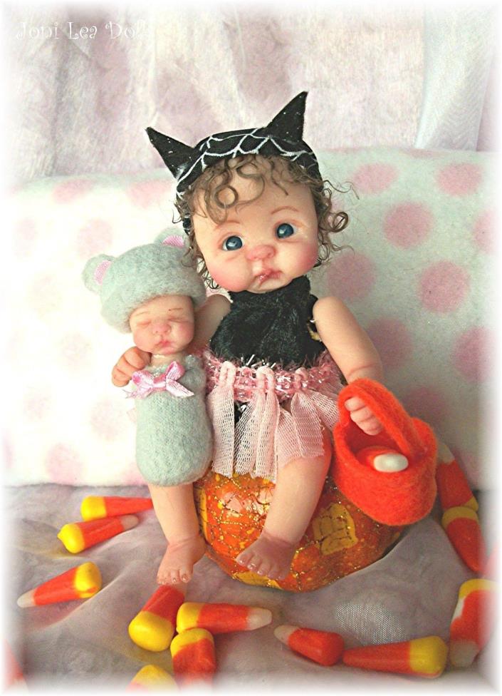 ?OOAK KITTY/ MOUSE BIG SIS BABY SIS SET  BY JONI LEA * DOLLY-STREET?