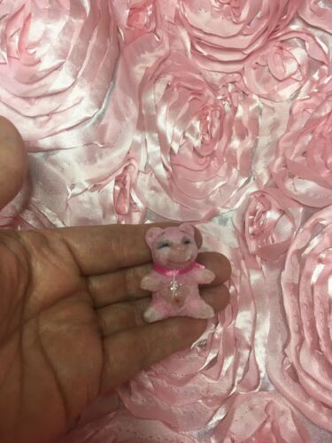 OOAK Silicone Handmade 2” Baby Teddy Art Doll Miniature 1/12 By Janet Alvarez