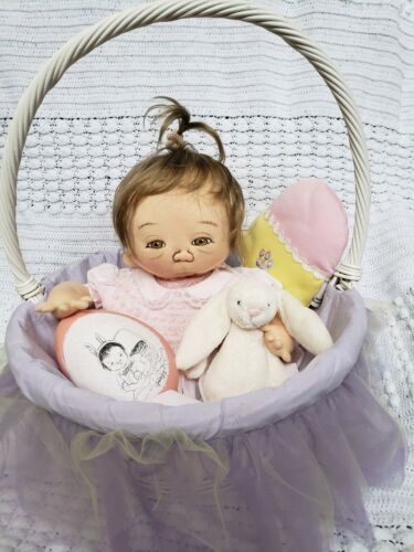 Jan Shackelford OOAK Easter Baby All Original with toys and basket!