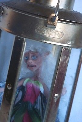 Sad Mad Fairy Doll Caught Lantern Fantasy Art Sculpture Figure Handmade OOAK