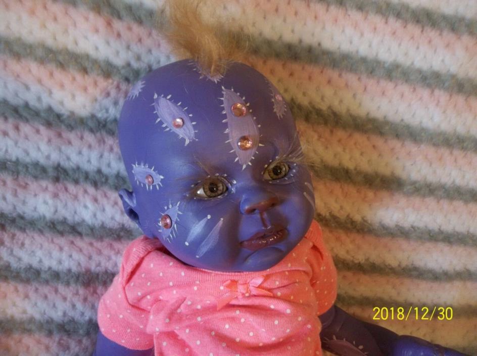 Mythical PURPLE artist baby doll Avatar Fantasy FAIRY Alien NYMPH HYBRID REBORN