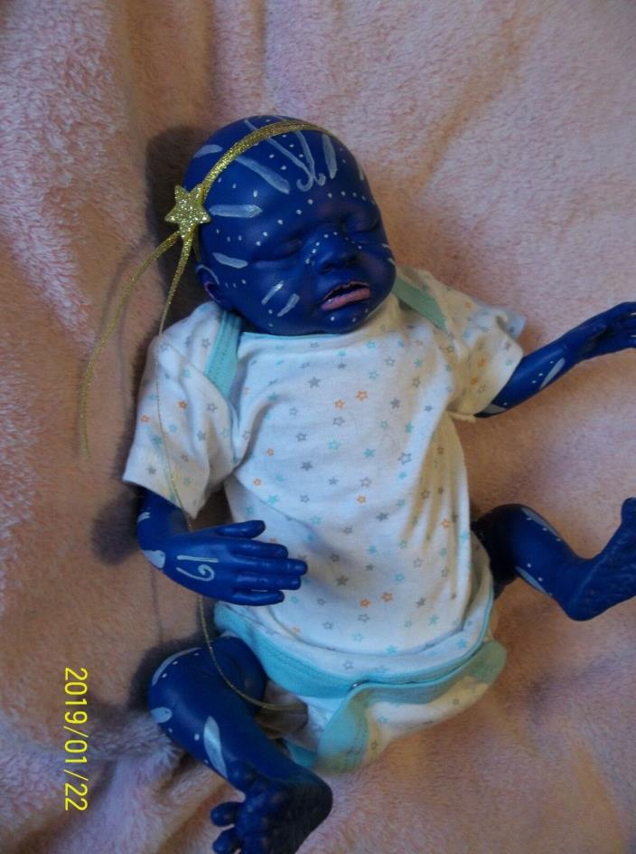 Mythical art baby doll vinyl Avatar Fantasy FAIRY NYMPH PREEMIE BLUE REBORN