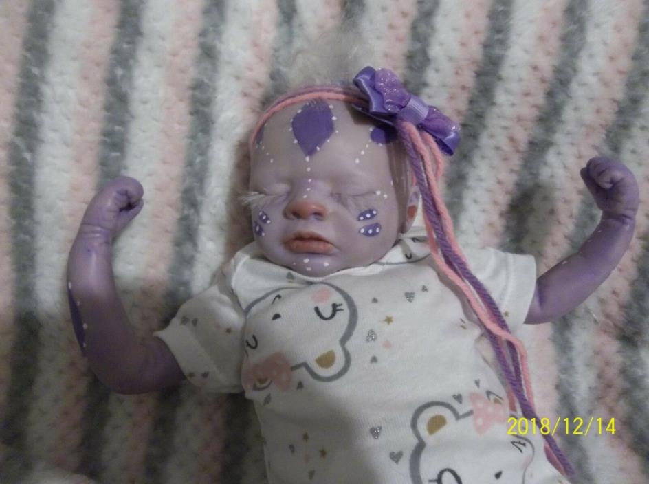 Mythical artist baby doll vinyl Avatar Fantasy FAIRY purple NYMPH preemie REBORN