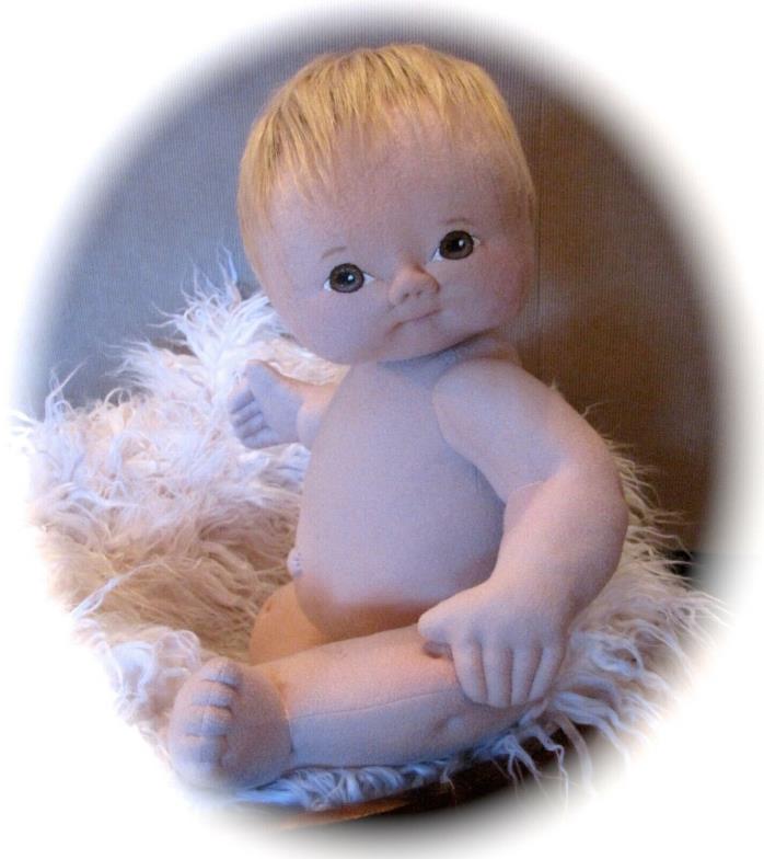 Handmade Soft Sculpture Baby Doll with magnetic pacifer