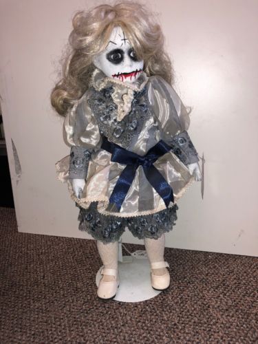 Zombie Doll With Light Blue Cream Dress
