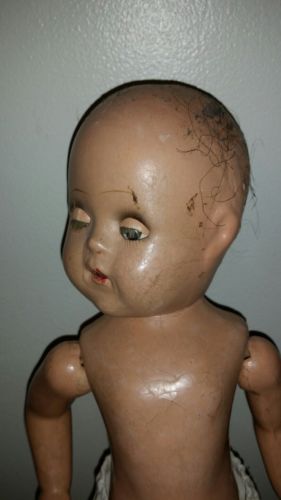 REAL VINTAGE Creepy doll horror  Halloween prop, 18