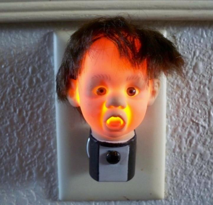 Creepy Doll Head Light Light LED Nightlight Scary Horror Halloween