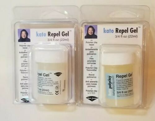 2 Van Aken Kato Repel Gel Prevents Polymer Clay from Adhering 3/4oz (22ml)