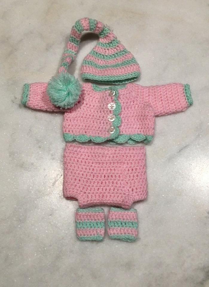 10-11” ooak baby knitted outfit