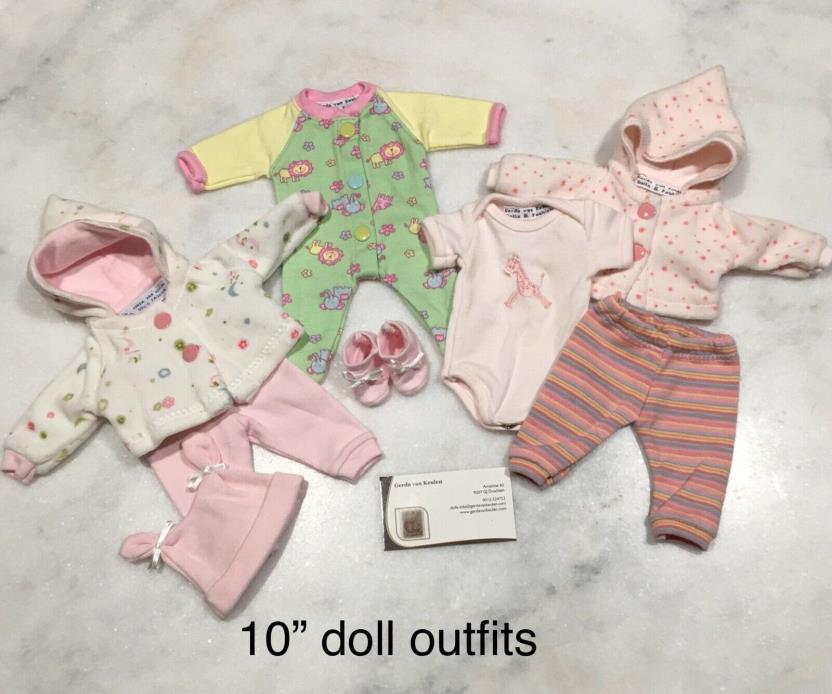 Set of Three 10” ooak baby outfits-Gerda Van Keulen