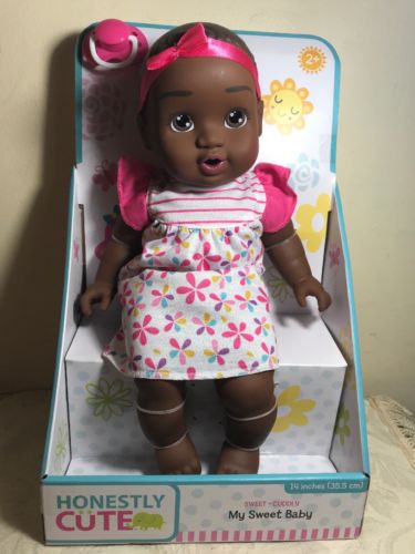 HONESTLY CUTE MY SWEET BABY AFRICAN AMERICAN DOLL 14 IN.SWEEY & CUDDLY. NEW