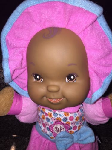 Baby's First 1st Giggles African American Black Doll Plush Machine Washable