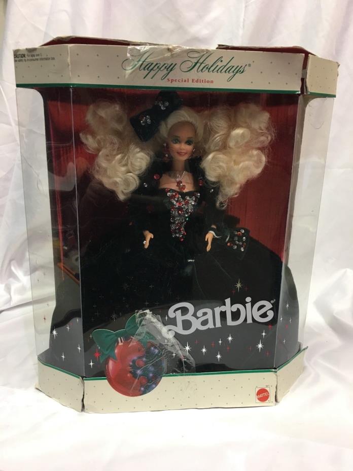 1991 BARBIE DOLL Happy Holidays Special Edition VELVET GREEN - NEW IN BOX
