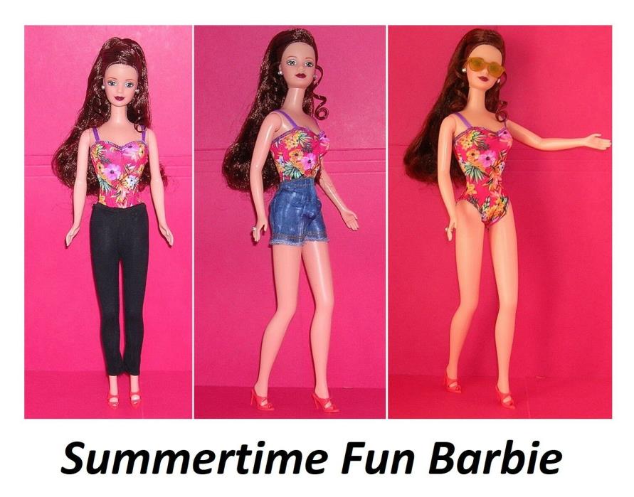 Mattel SUMMERTIME FUN  BARBIE DOLL - THREE OUTFITS!