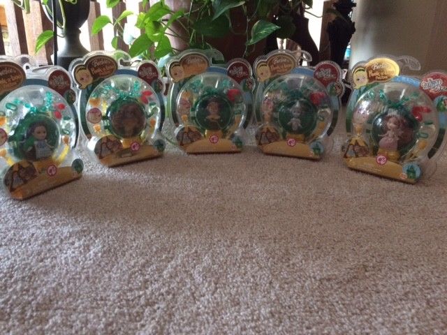 Complete Set 5 Wizard of Oz Peek A Boo Barbie Petites NRFB Glinda Dorothy Lion +