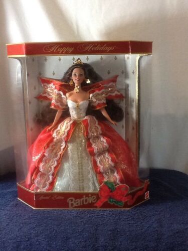 Vntage 1997 HAPPY HOLIDAYS Special Edition BARBIE in Beautiful Red Dress Origina