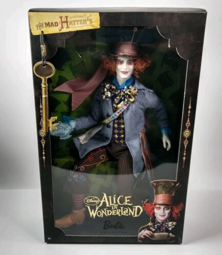 Alice in Wonderland Mad Hatter Barbie Doll Johnny Depp New Box n Great Condition