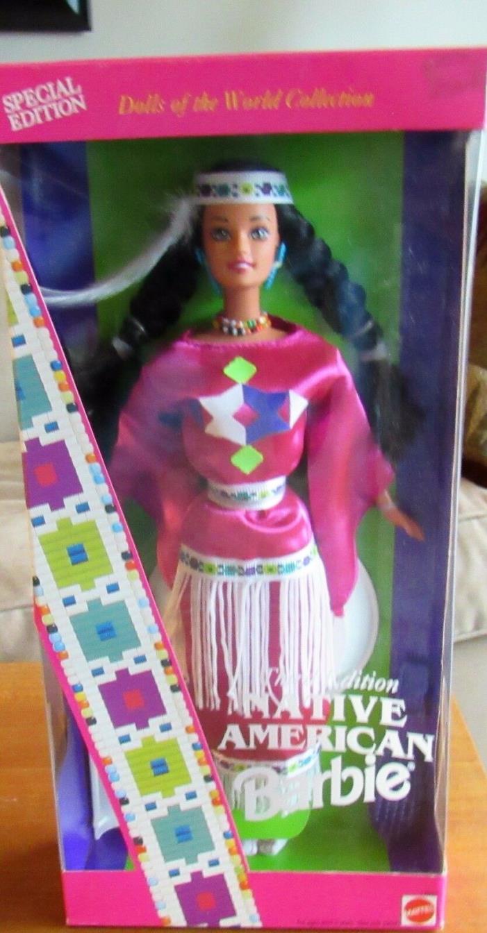 1994 3rd Edition Native American Barbie-Pink Traditional Dress - NIB
