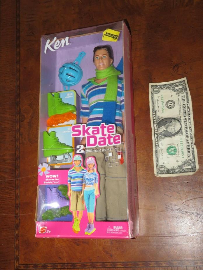 Mattel Barbie Doll KEN Skate Date Inline Ice 56610 NRFB Rare 2002 (BD53)