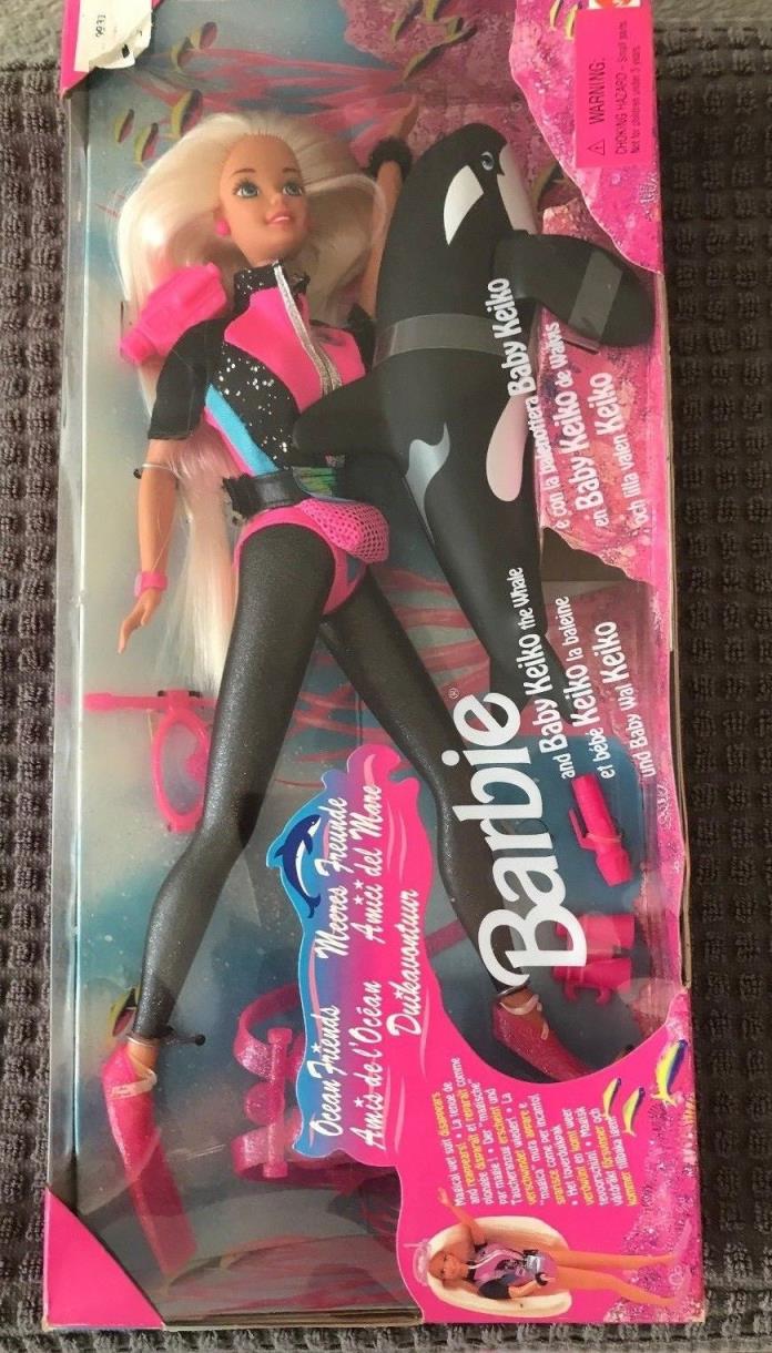 NIB Barbie Doll Ocean Friends Baby Keiko Whale Scuba Career Mattel Sealed 1995