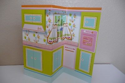 Barbie Vintage Reproduction Learns To Cook Kitchen Backdrop Diorama Display