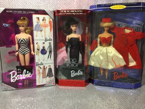 3 REPRODUCTION BARBIE DOLLS 35th ANNIVERSARY SOLO IN THE SPOTLIGHT SILKEN FLAME