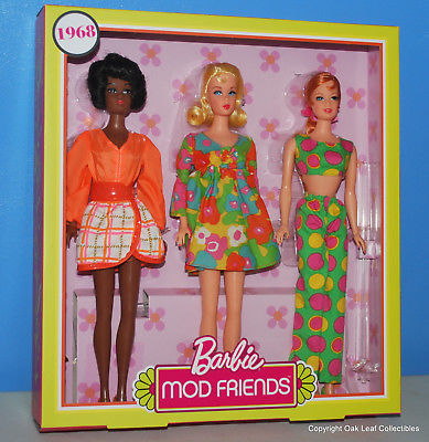 Barbie MOD FRIENDS 3 Doll Gift Set Repro 1968 TNT Christie NRFB 2018