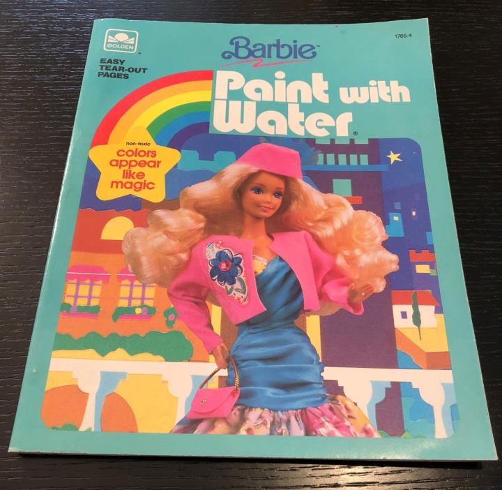 Vintage Barbie Paint with Water Golden Book UNUSED 1990