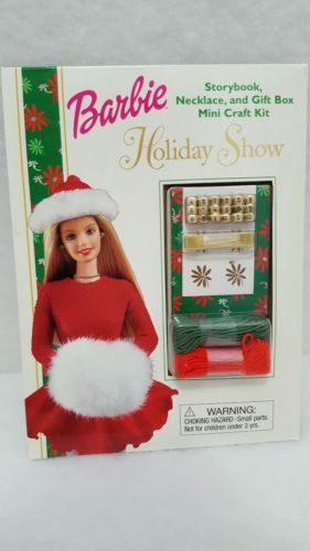 2000 Barbie Holiday Storybook with Necklace Mini Craft Kit Gift Box MATTEL