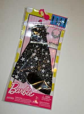 Fashionistas Barbie Complete Look seeing stars Black white halter party dress