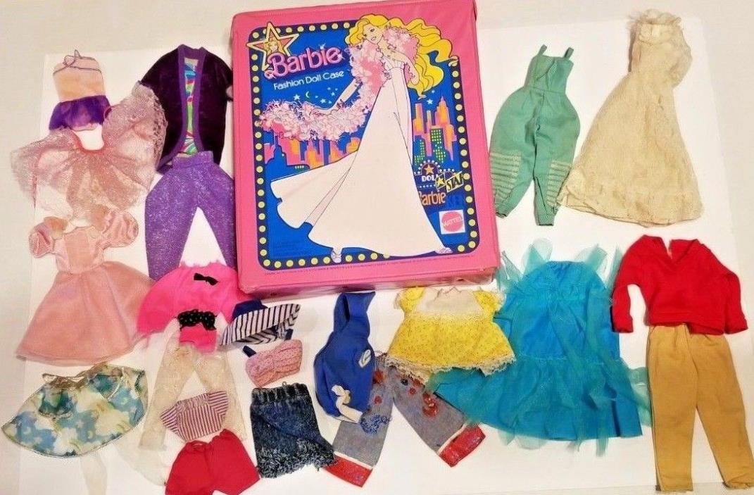 Vintage 1977 Barbie Fashion Doll Case Mattel with 23 pc Clothes & Accessories
