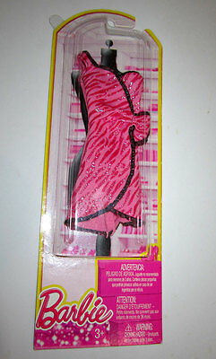 Barbie Fashionista fashion fever cocktail dress pink zebra with bow at the waist