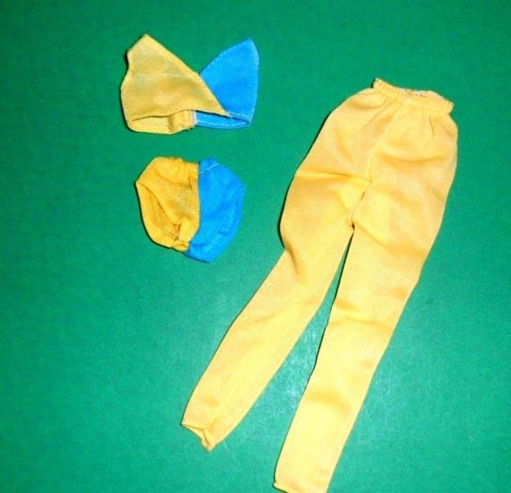 BARBIE YELLOW AND BLUE TRICOT SPORT SWIMSUIT PANTS outfit  FASHIONS DOLL CLOTHES