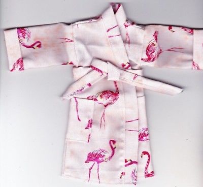 Homemade Doll Clothes-Pretty Flamingo Print Robe Fits Ken/Barbie & Elf Doll  R1
