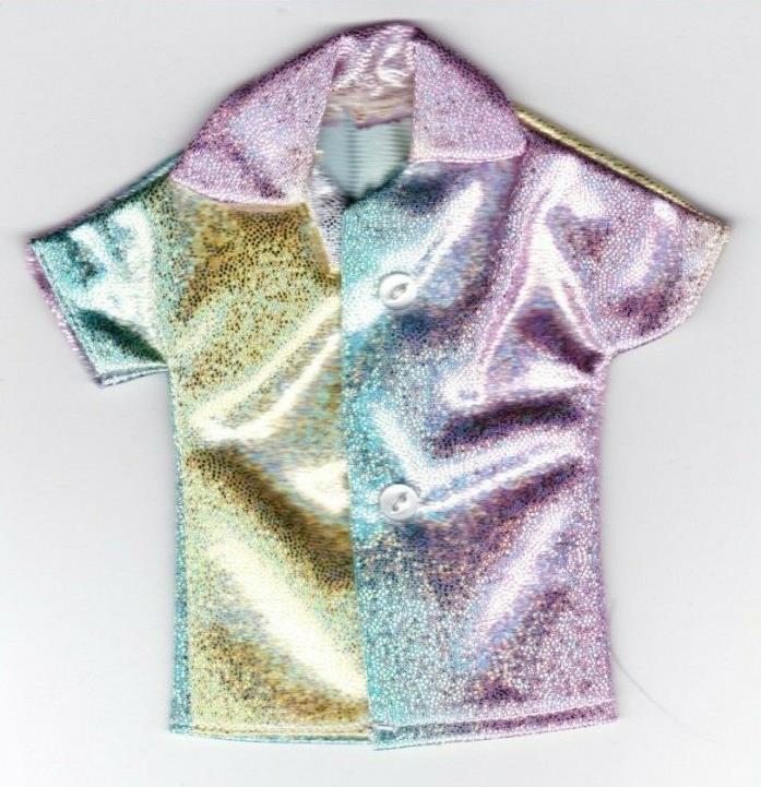 Homemade Doll Clothes-COOL Shimmery Print Shirt that fits Ken Doll B7