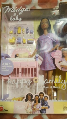 Barbie Pregnant Midge & Baby Happy Family African American  NIP