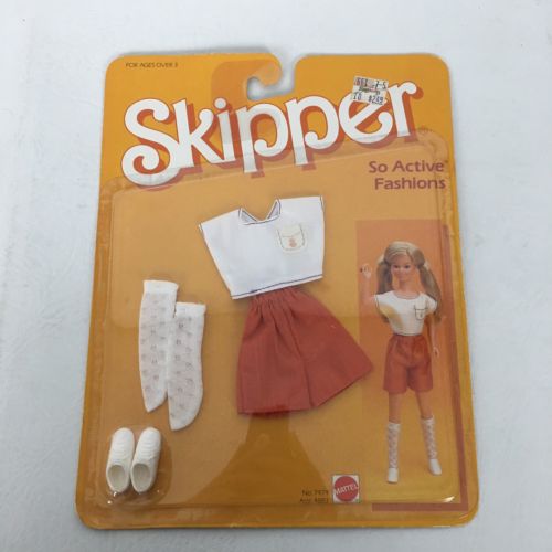 Mattel 1984 Skipper So Active Fashions Clothes 7979 Outfit Skirt Shoes Barbie