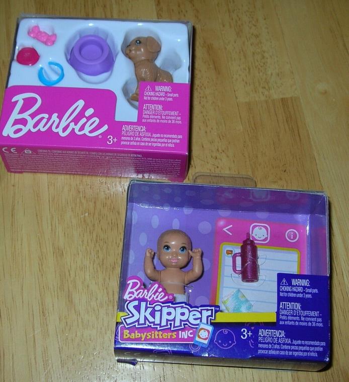 Barbie Puppy Pack Dog Accessories & Skipper Babysitter Inc Krissy Baby Bottl LOT