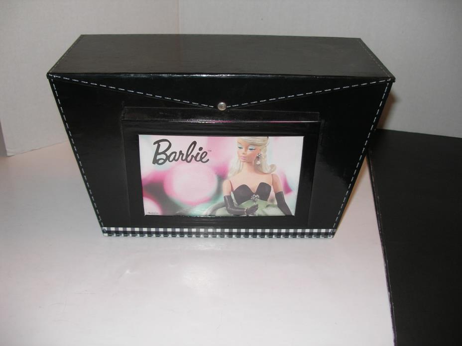 BARBIE DOLL PHOTO STORAGE BOX FAUX PATENT LEATHER 2004 HALLMARK KEEPSAKE