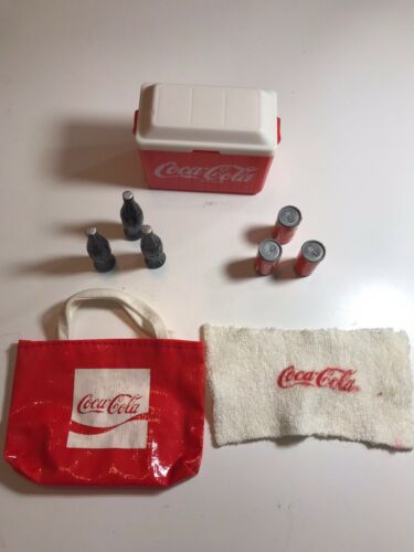 Vintage Coca-Cola Summer Fun Accessories Coke Bottles Cans Bag Cooler Lot Of 9
